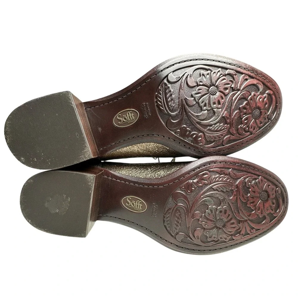 Sofft Patience Metallic Leather Oxford‎ Heels Bronze Copper Size 10
